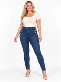 The Gold Button High-Waisted Skinny Jeans size 16