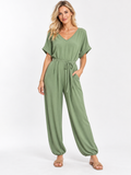 Sage Serenity Tie-Waist Jumpsuit