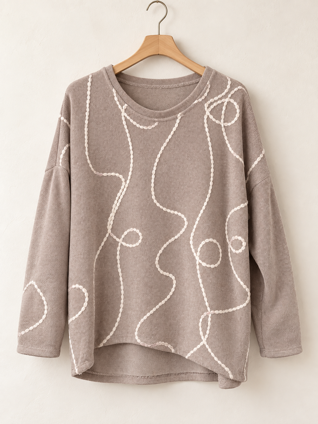Loop Detail Oversized Cord Jumper