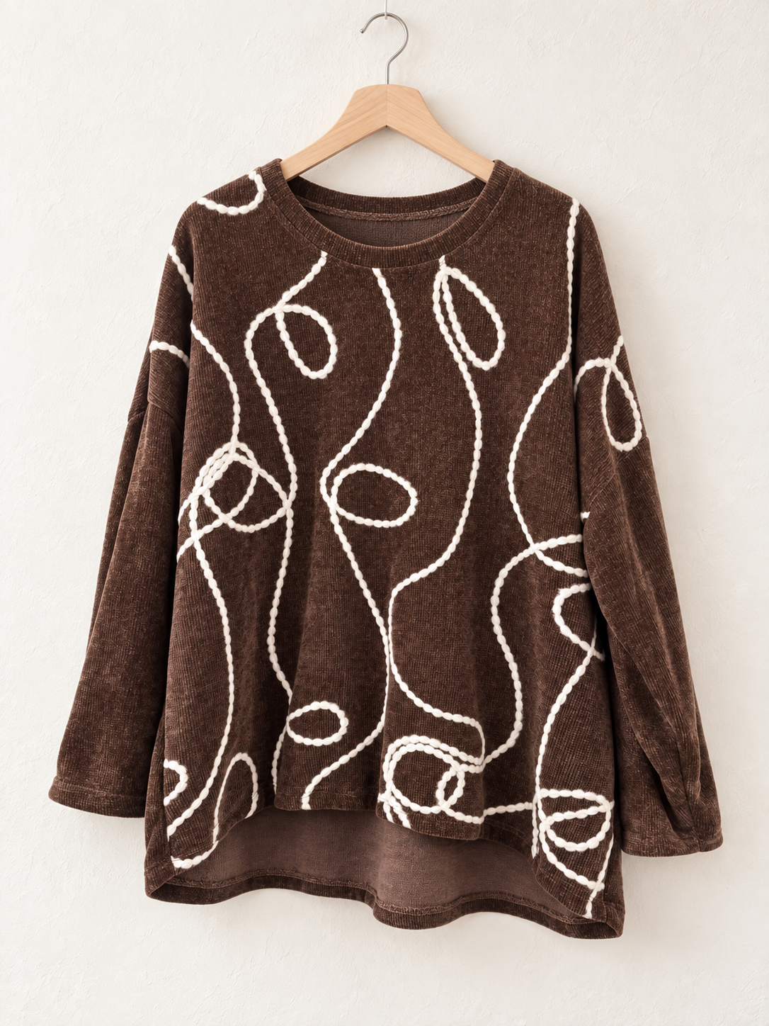 Loop Detail Oversized Cord Jumper