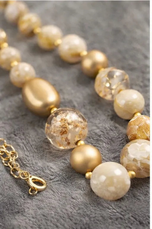 Luna Marbled Bead Necklace