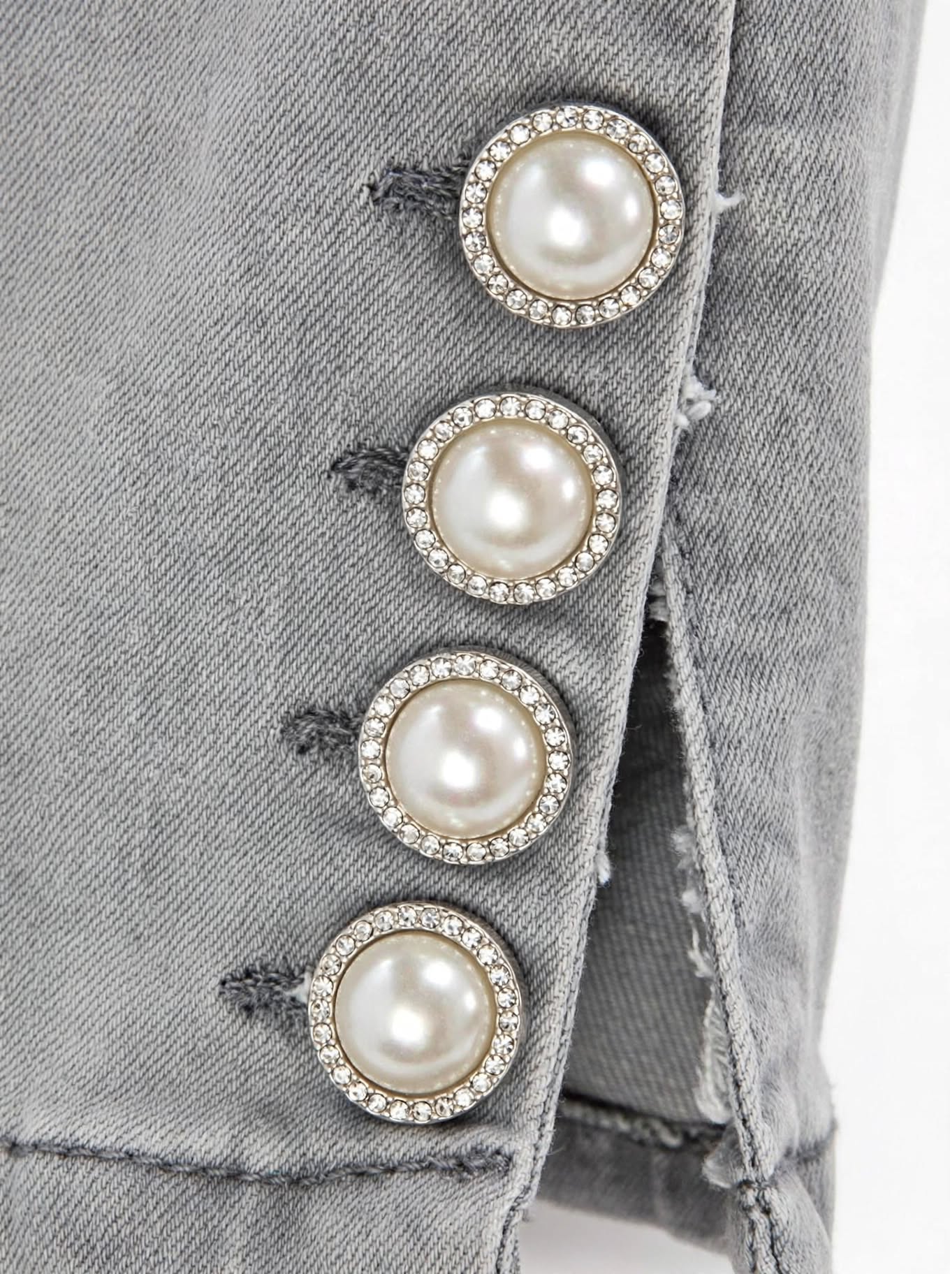 Grey Boot Leg Pearl Jeans