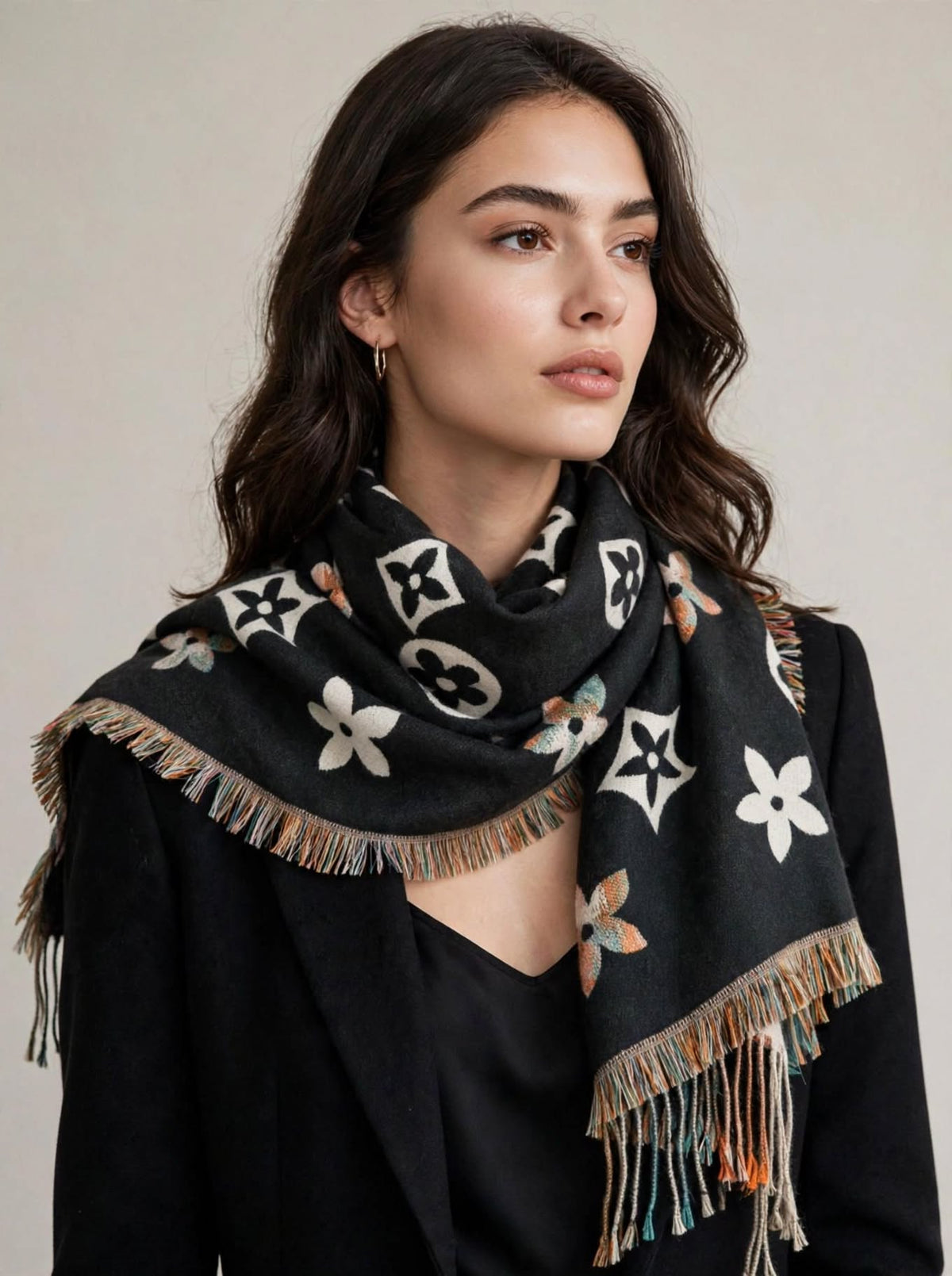 Designer Inspired Floral Scarf