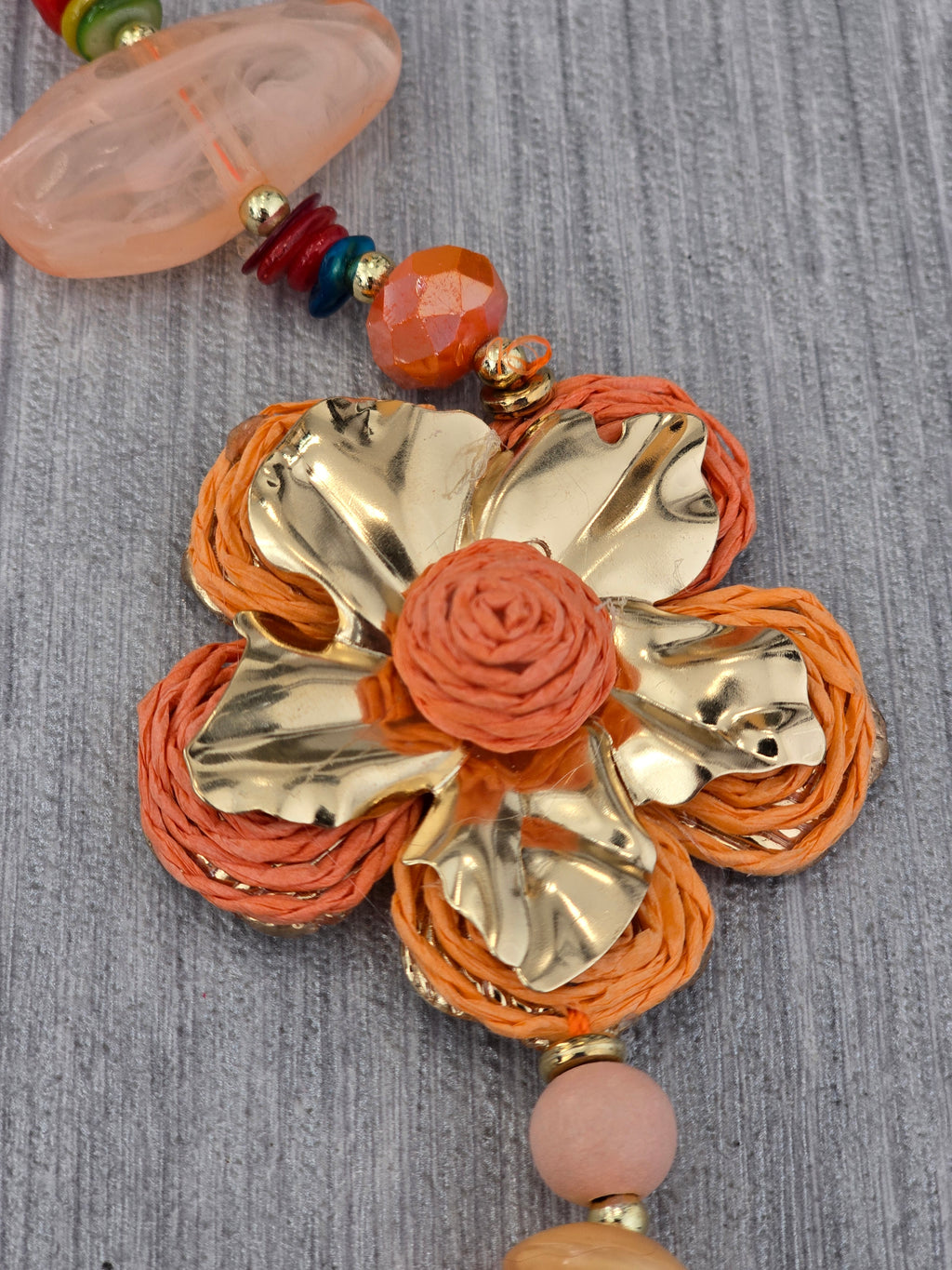 Flower Necklace - Orange