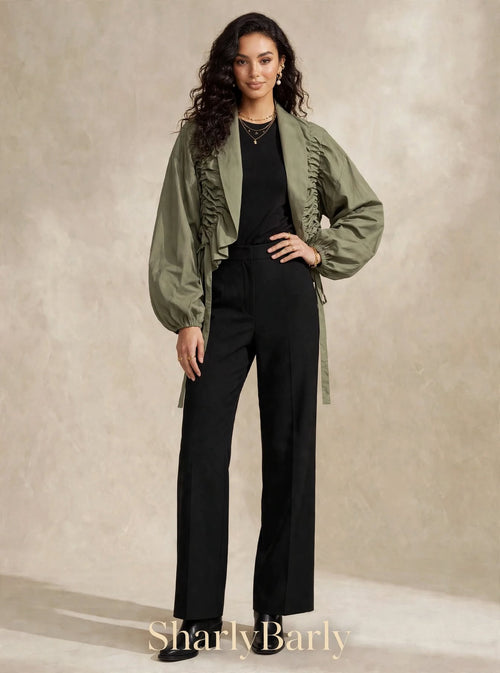 Balloon Sleeve Ruffle Jacket