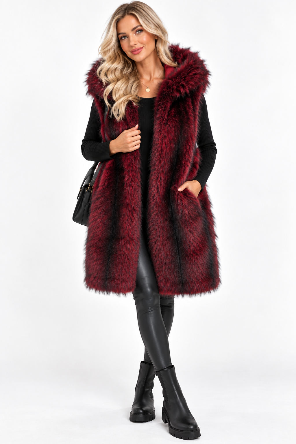 Faux Fur Gilet with Hood