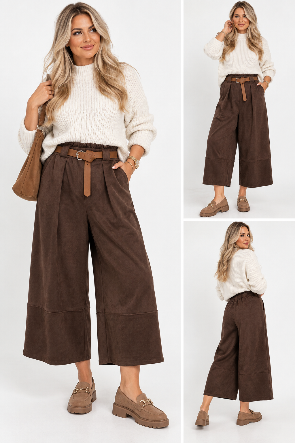 Suedette Culotte Trousers