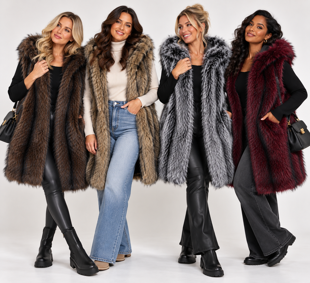Faux Fur Gilet with Hood