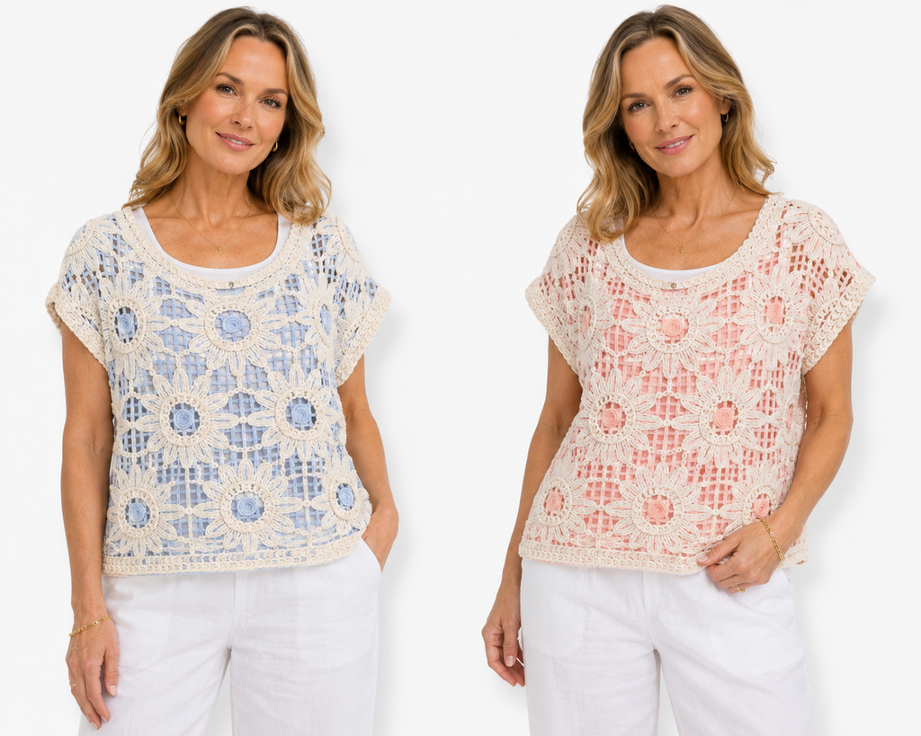 Crochet Short Sleeve Top