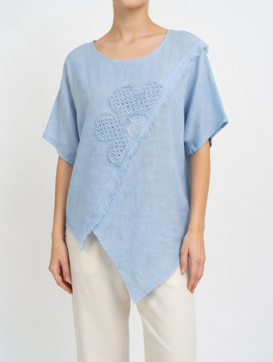 Linen Floral Blouse