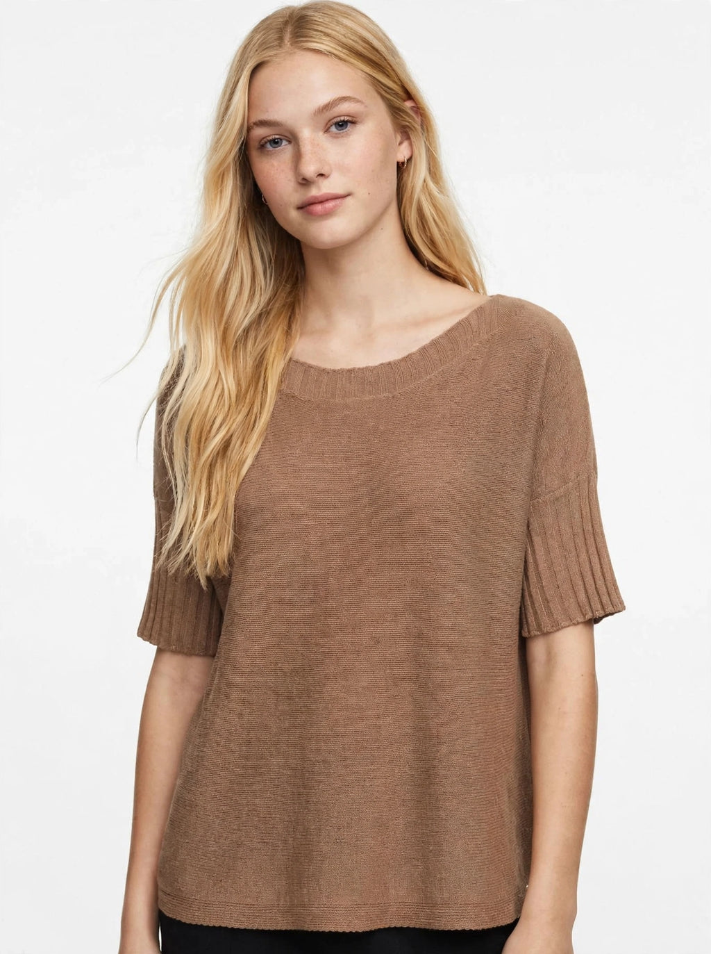 Melanie soft knit ribbed sleeve jumper