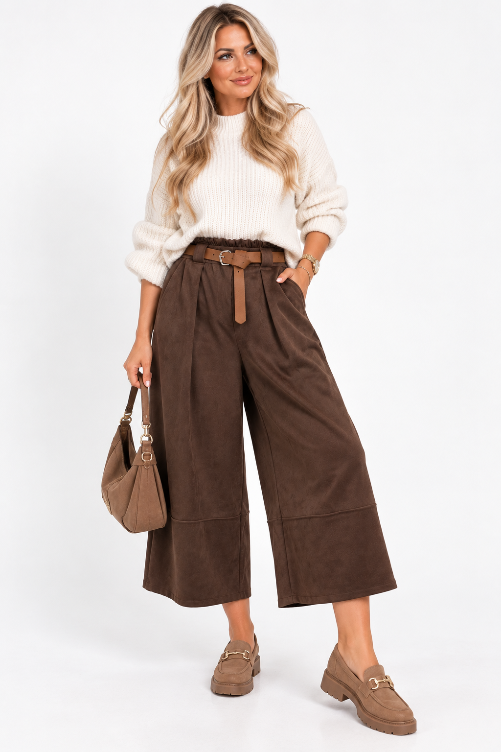 Suedette Culotte Trousers
