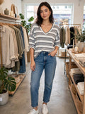 V-Neck Long Sleeve Top