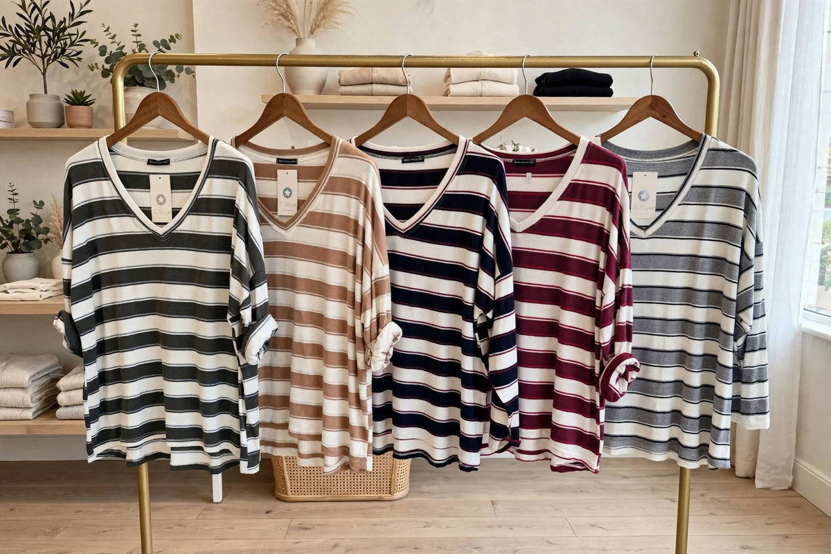 V-Neck Long Sleeve Top