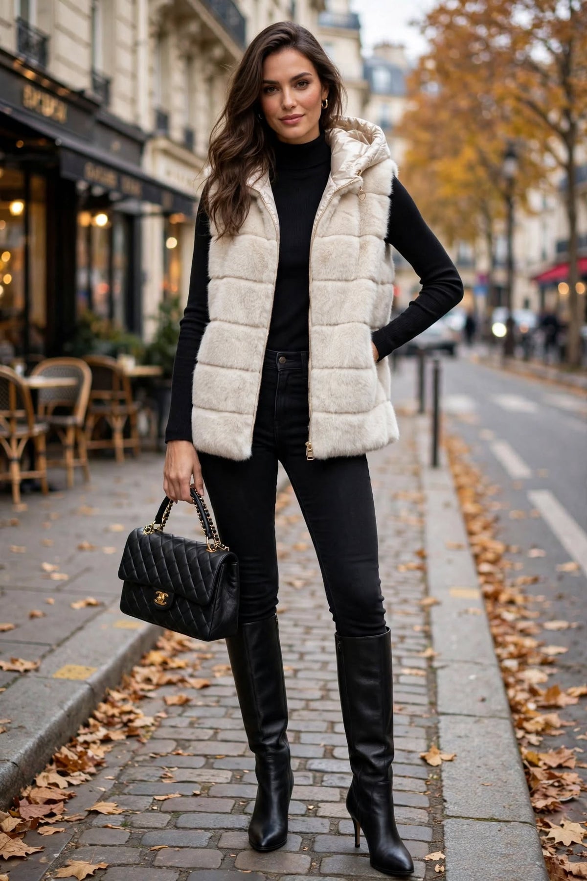 Faux fur Quilted Gilet