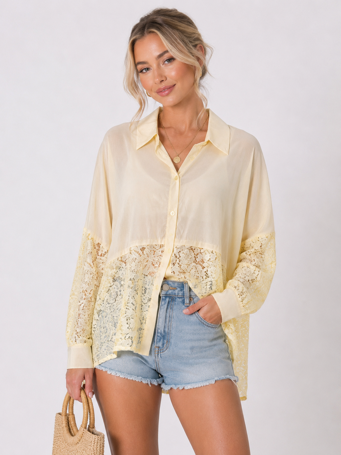 Lace Panel Shirt
