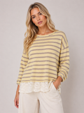 Stripey Lace Bottom Top