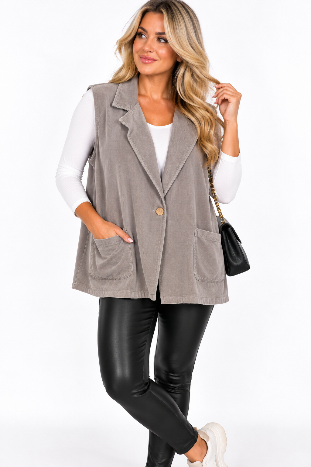 Button Up Oversized Waistcoat
