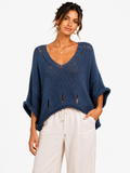 V-Neck Distressed Jumper