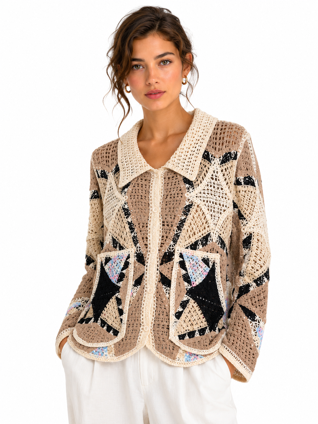 Retro Flared Sleeved Cardigan