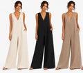 Linen V-Neck Jumpsuit