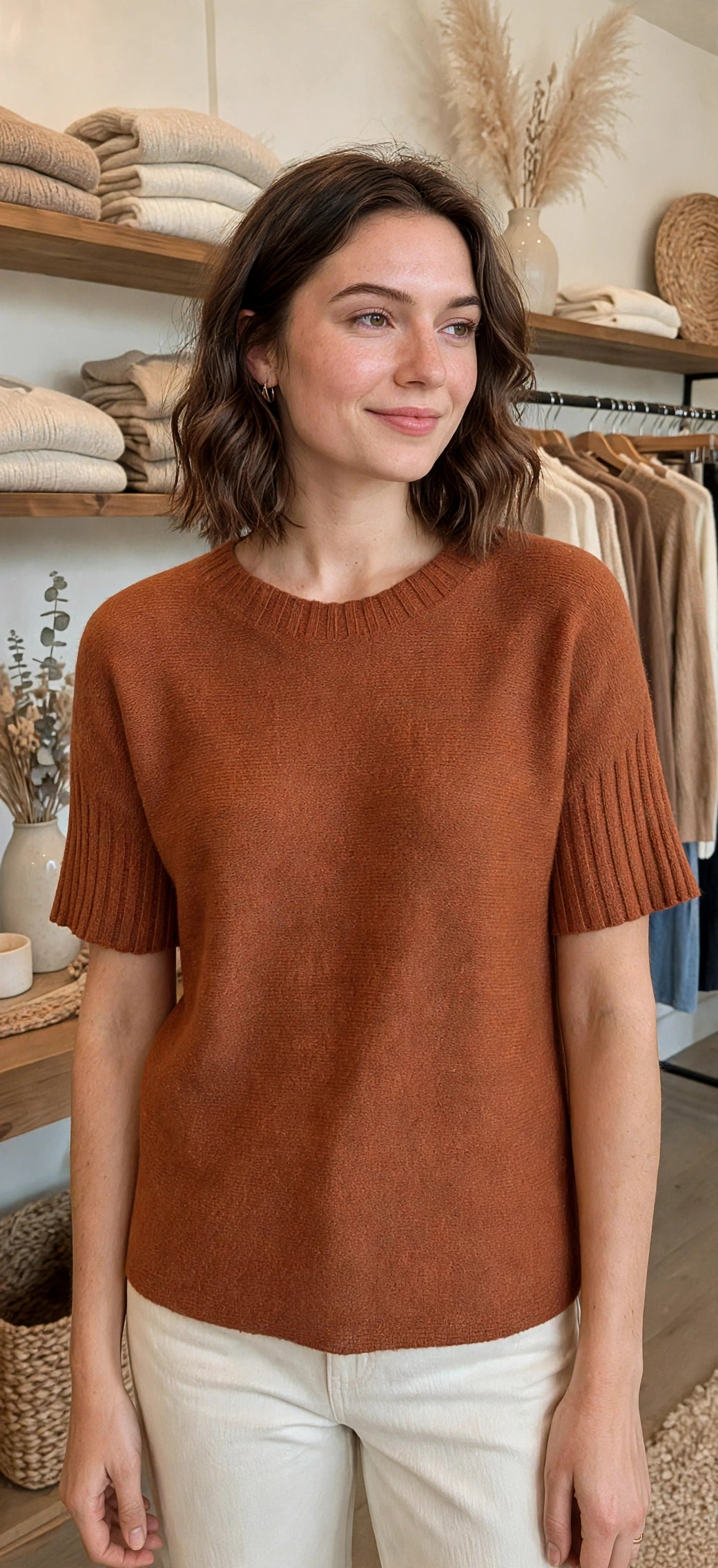 Round Neck Ribbed Jumper