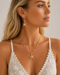 Pearl Starfish Necklace and Earring Set