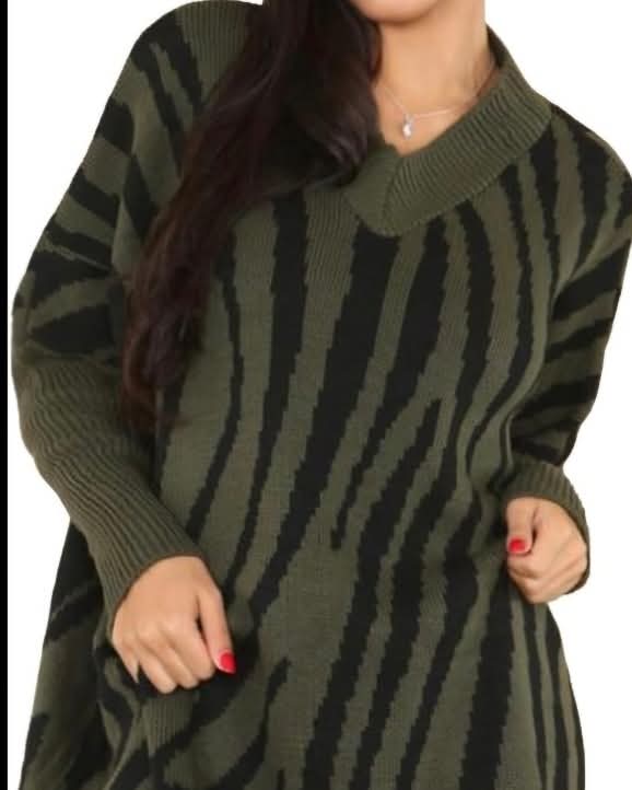 Zebra print oversized jumper