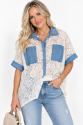 Sadie Lace Demin Look Shirt