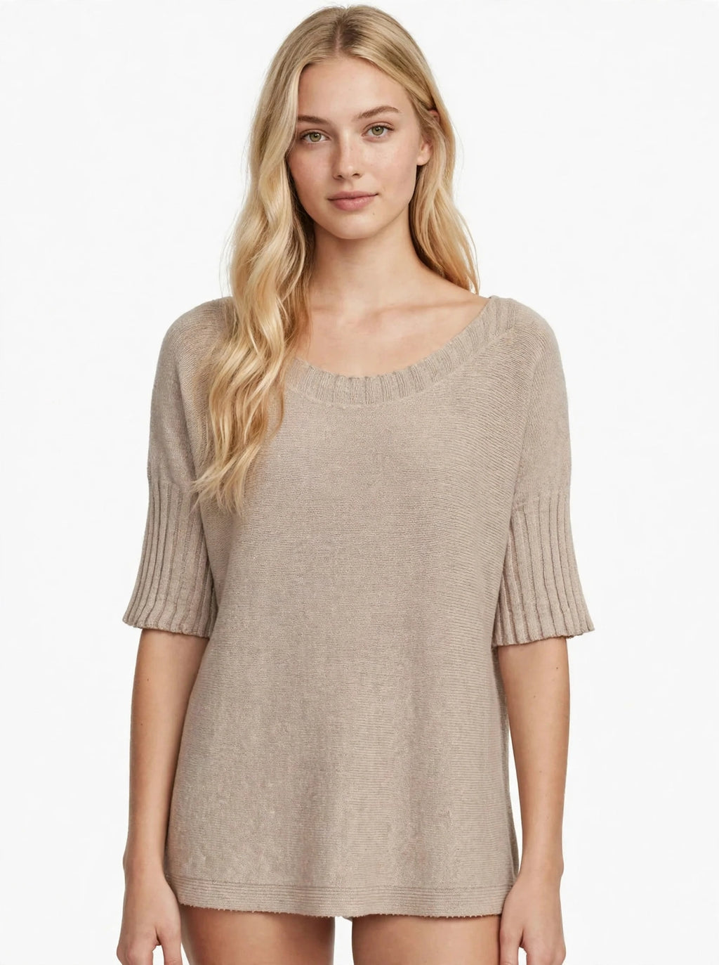 Melanie soft knit ribbed sleeve jumper