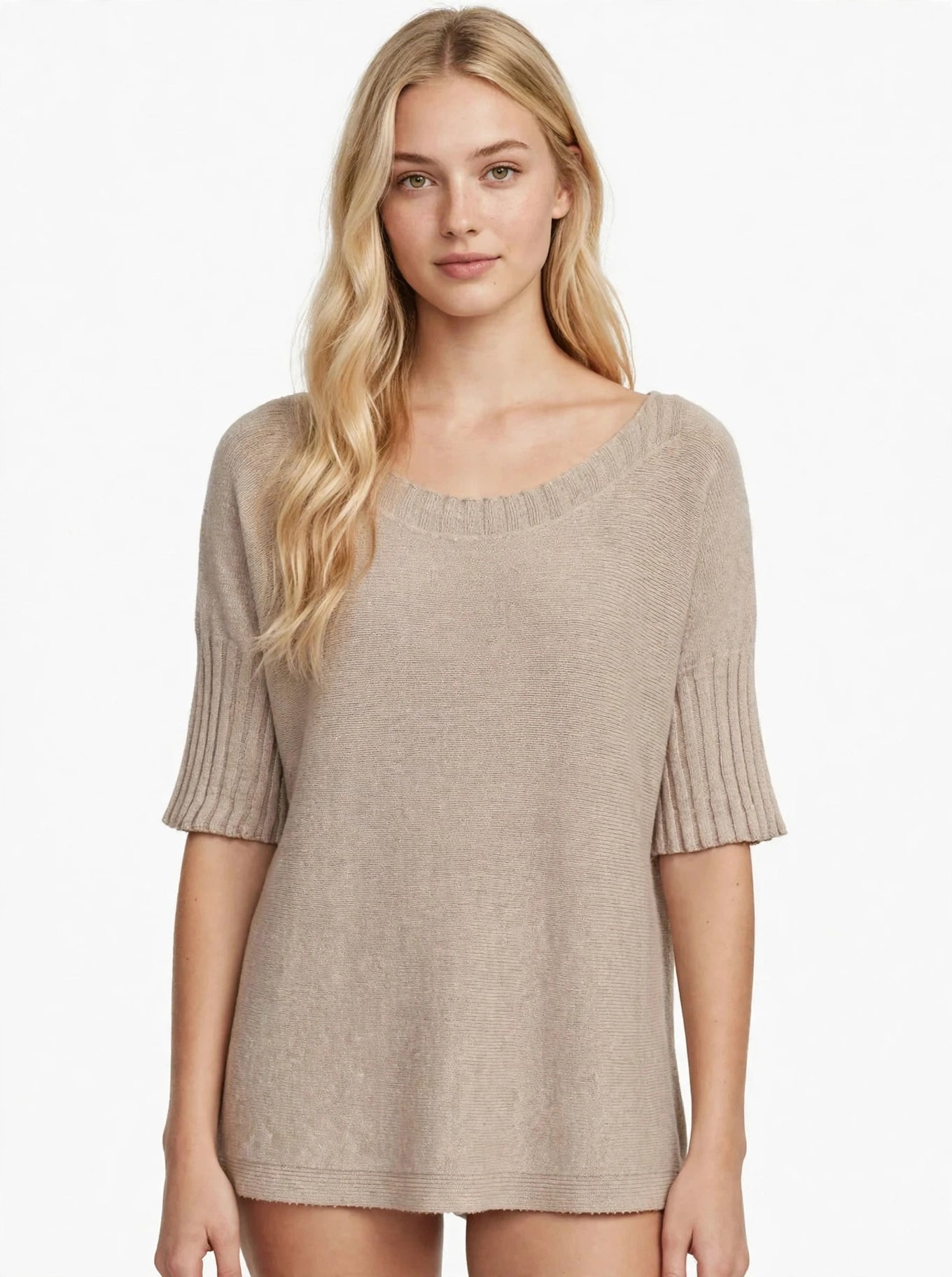 Melanie soft knit ribbed sleeve jumper