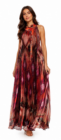 Halterneck Pleated Dress
