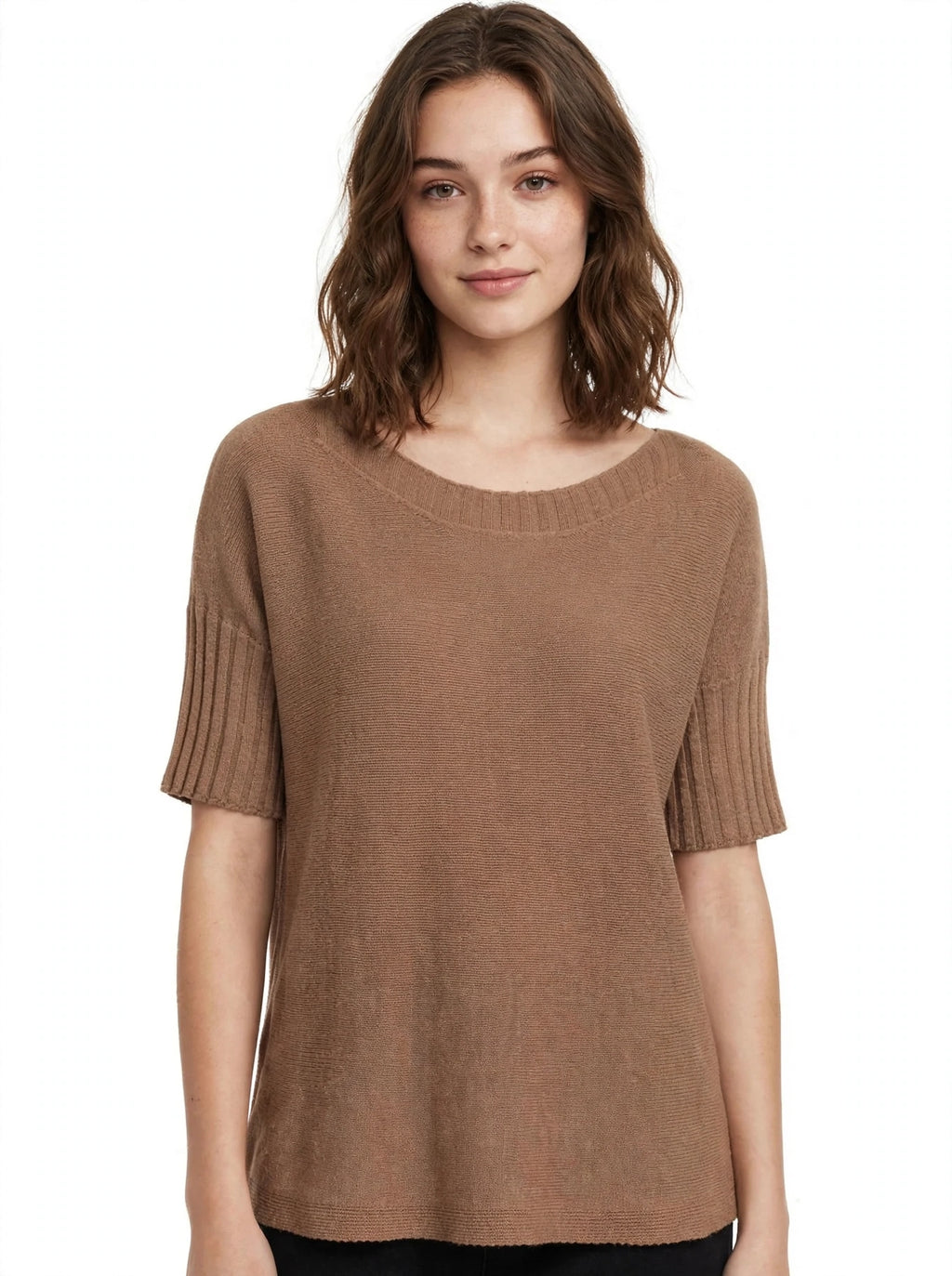 Melanie soft knit ribbed sleeve jumper