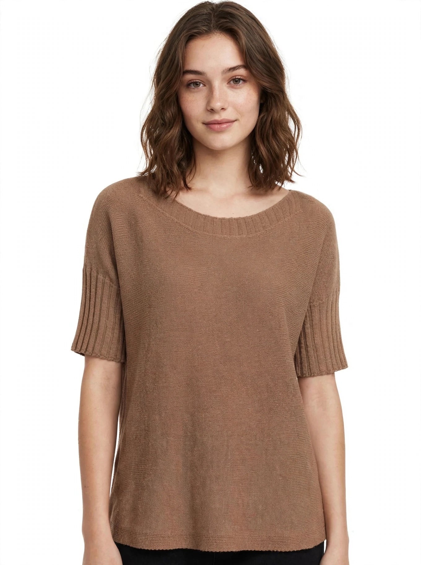 Melanie soft knit ribbed sleeve jumper