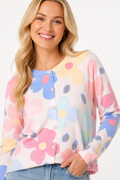 Vibrant Floral & Pearl Button Cardigan
