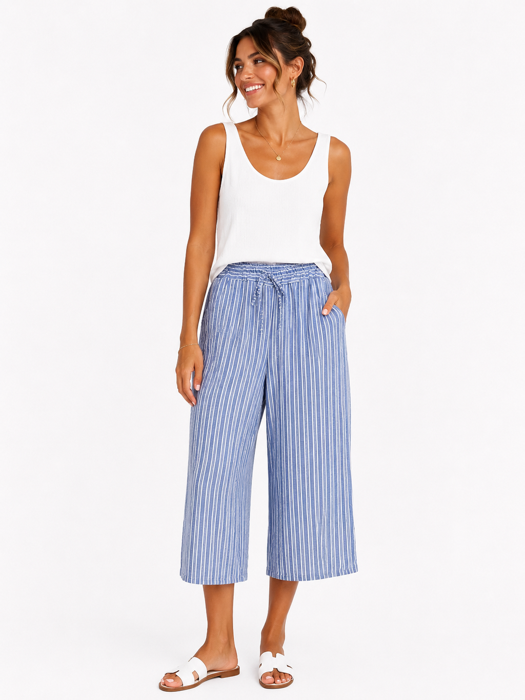 Stripey 3/4 Trousers