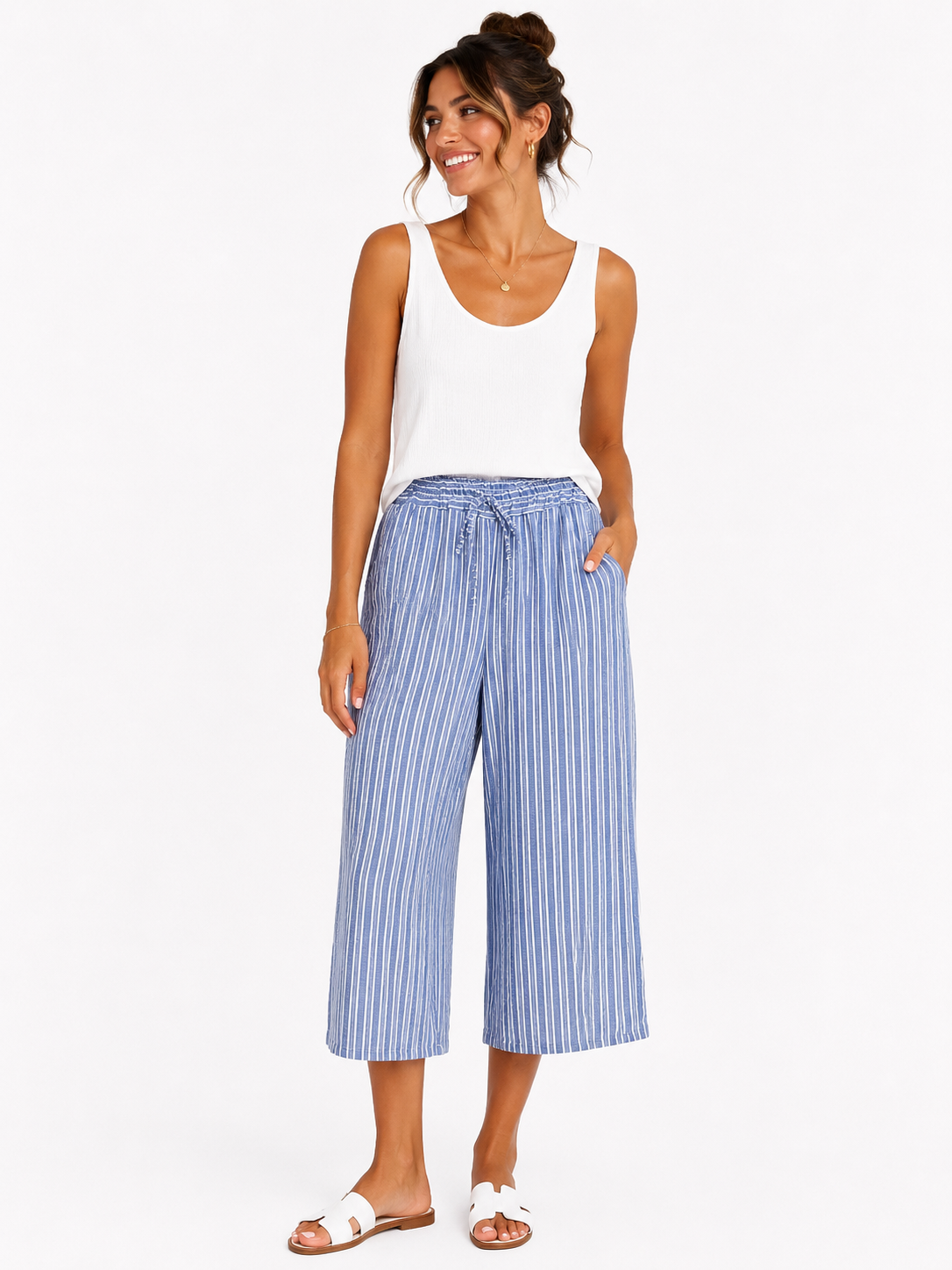 Stripey 3/4 Trousers