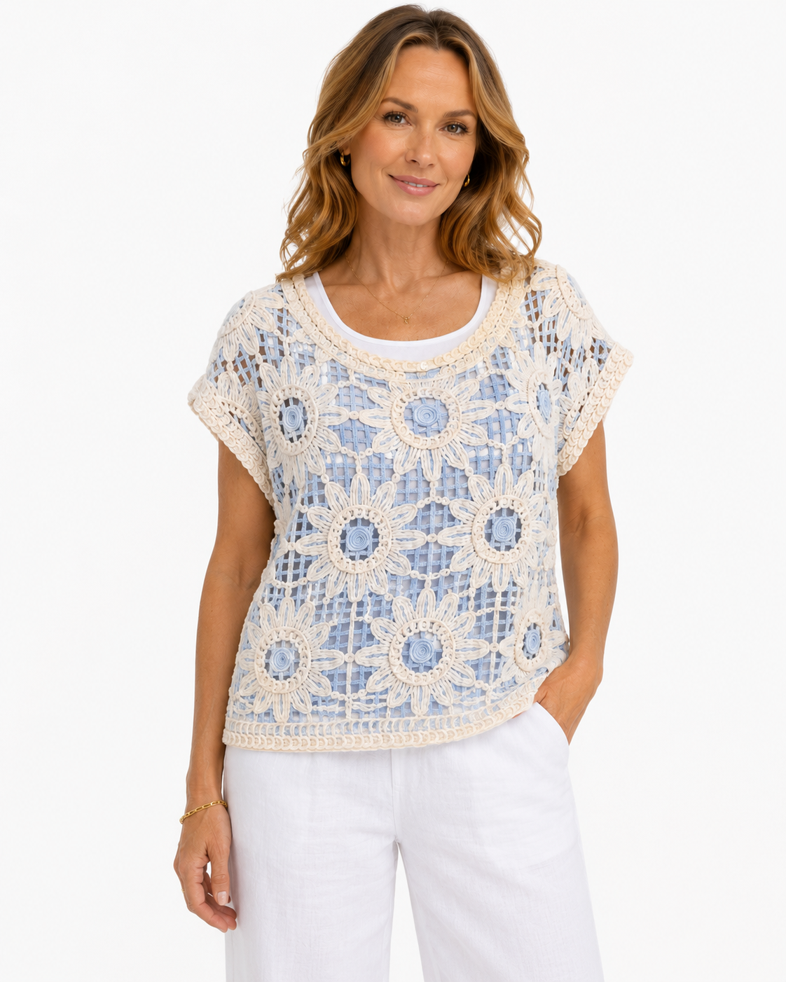 Crochet Short Sleeve Top