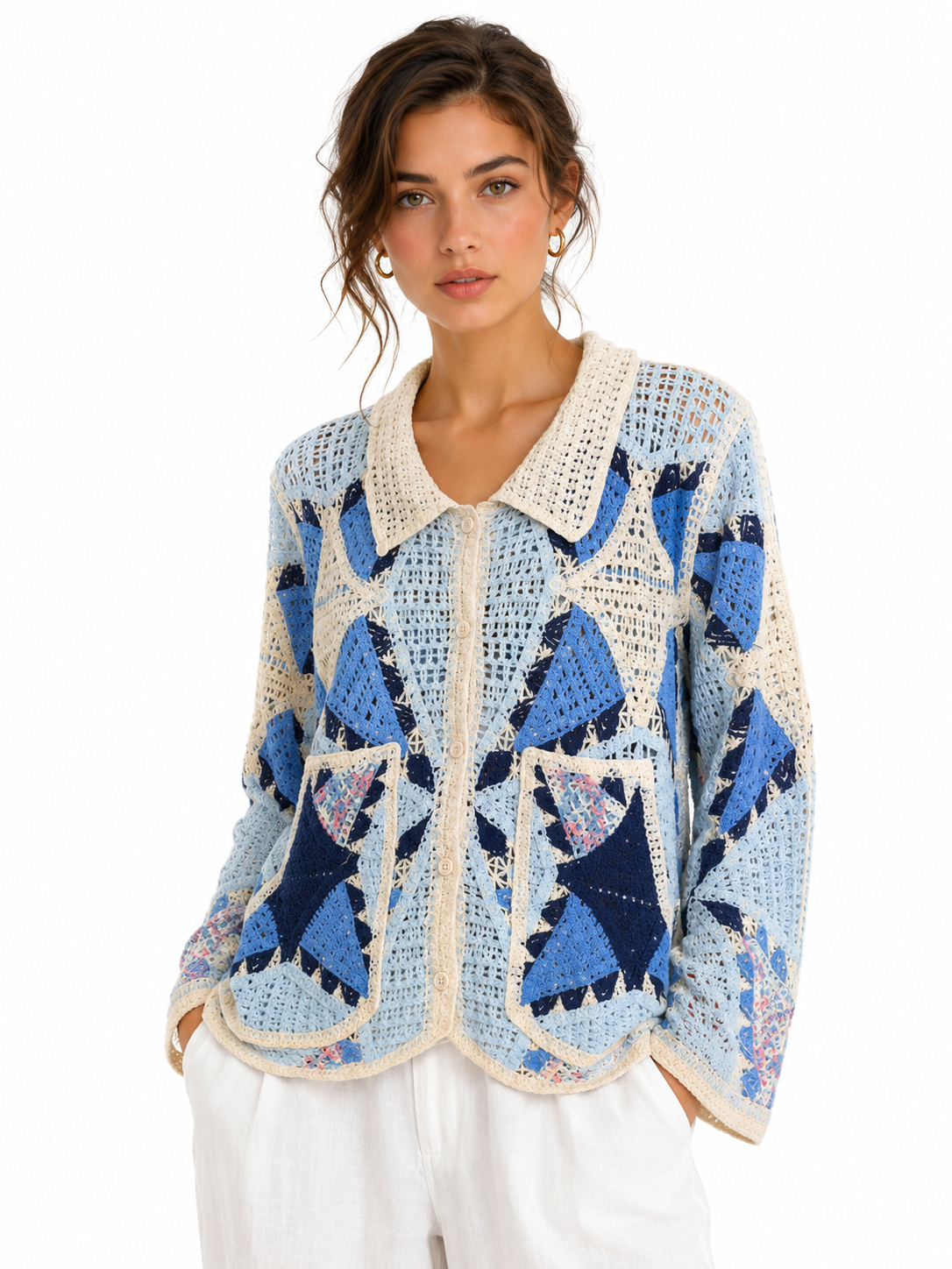 Retro Flared Sleeved Cardigan