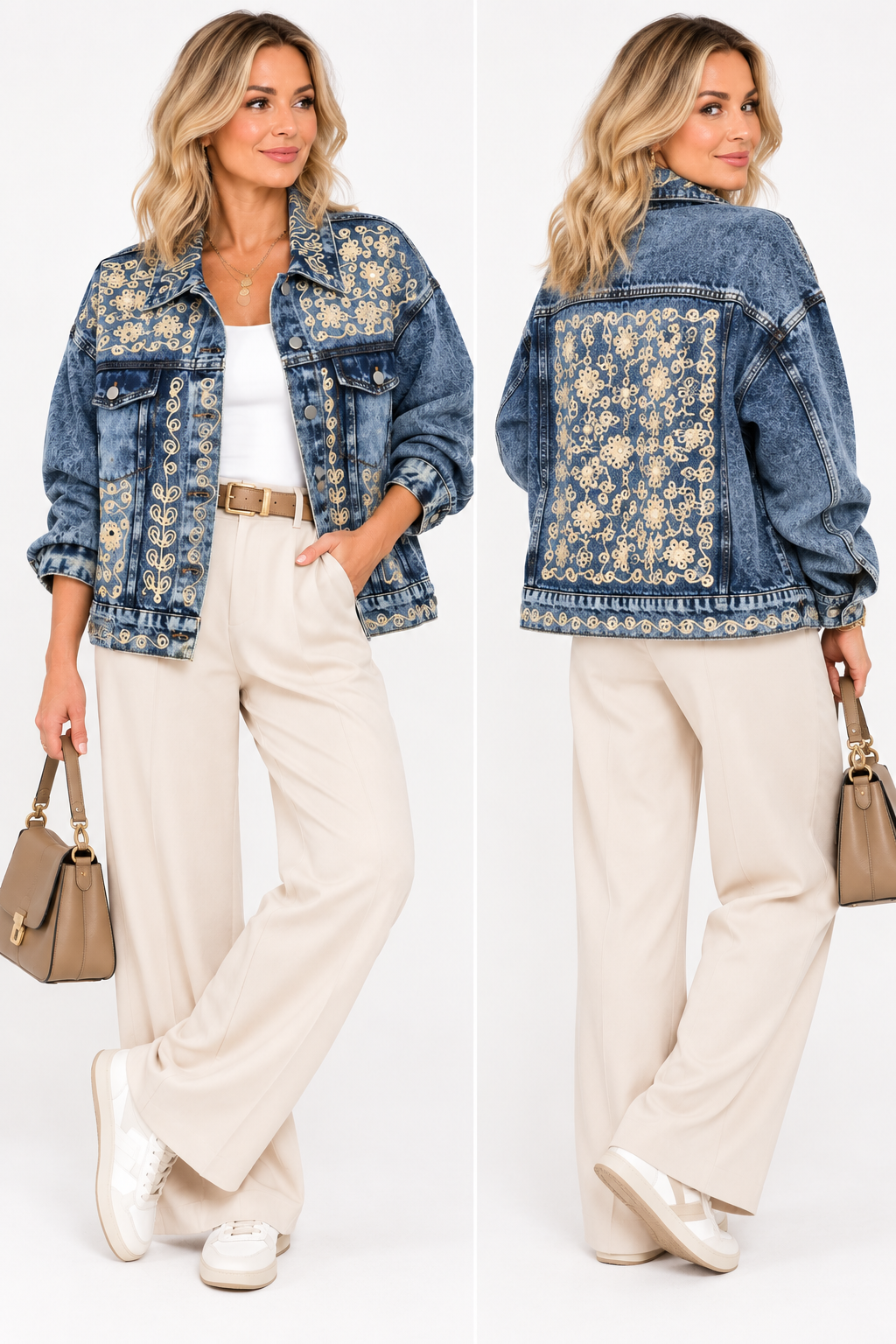 Embroidered Oversized Demin Jacket
