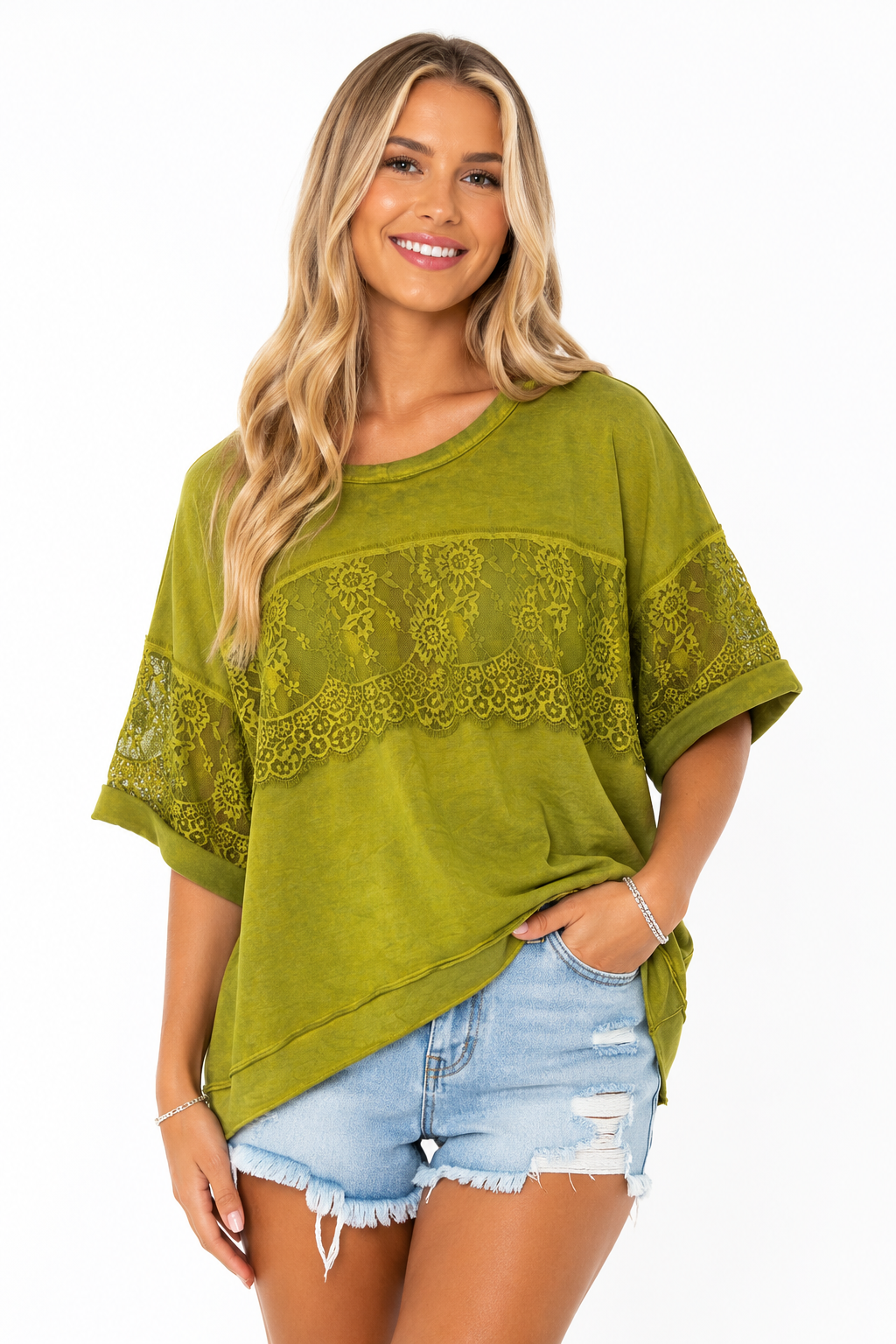 Lace Front T-Shirt