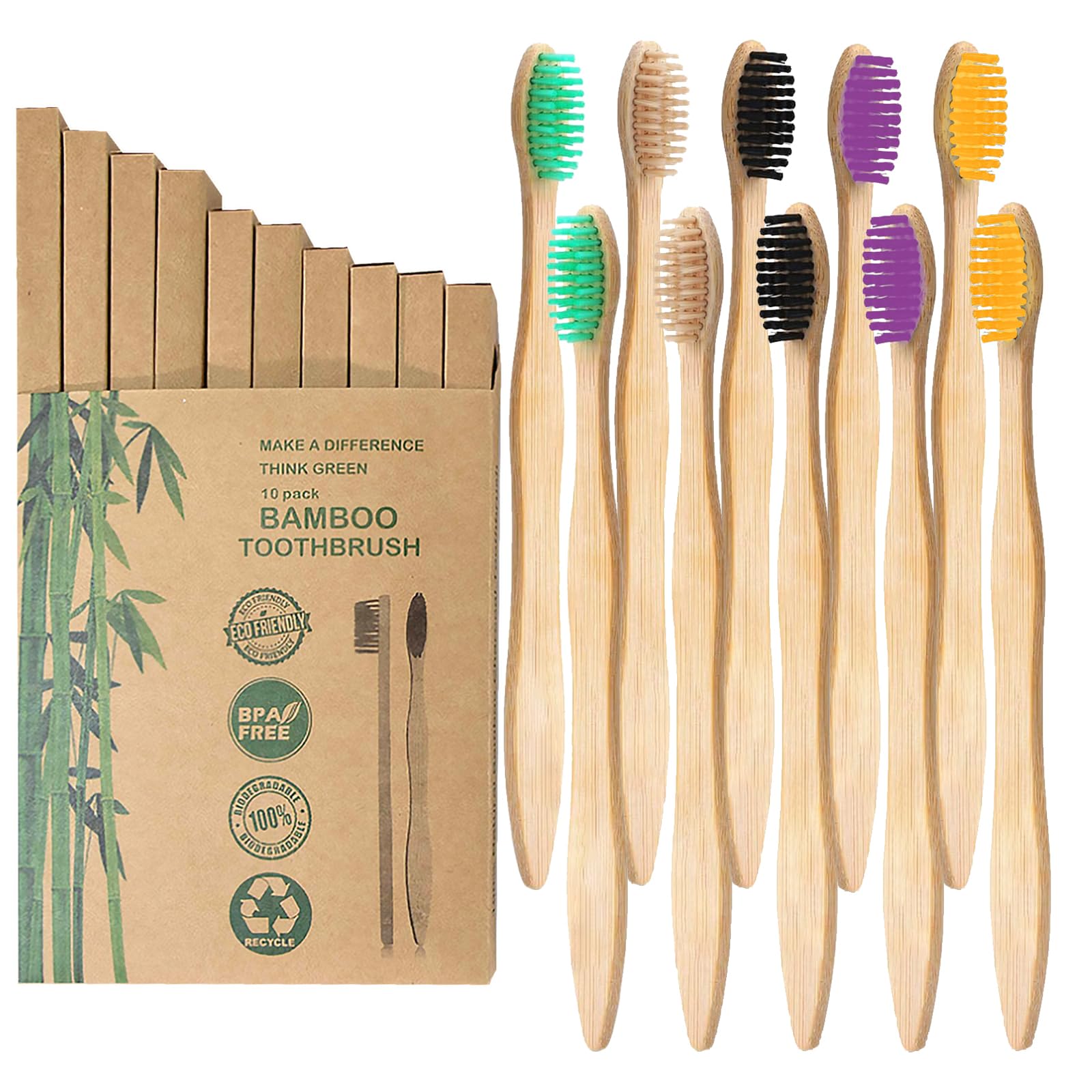 Bamboo Toothbrushes (10 Piece)