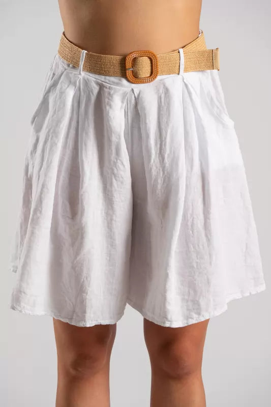 Linen Belted Shorts