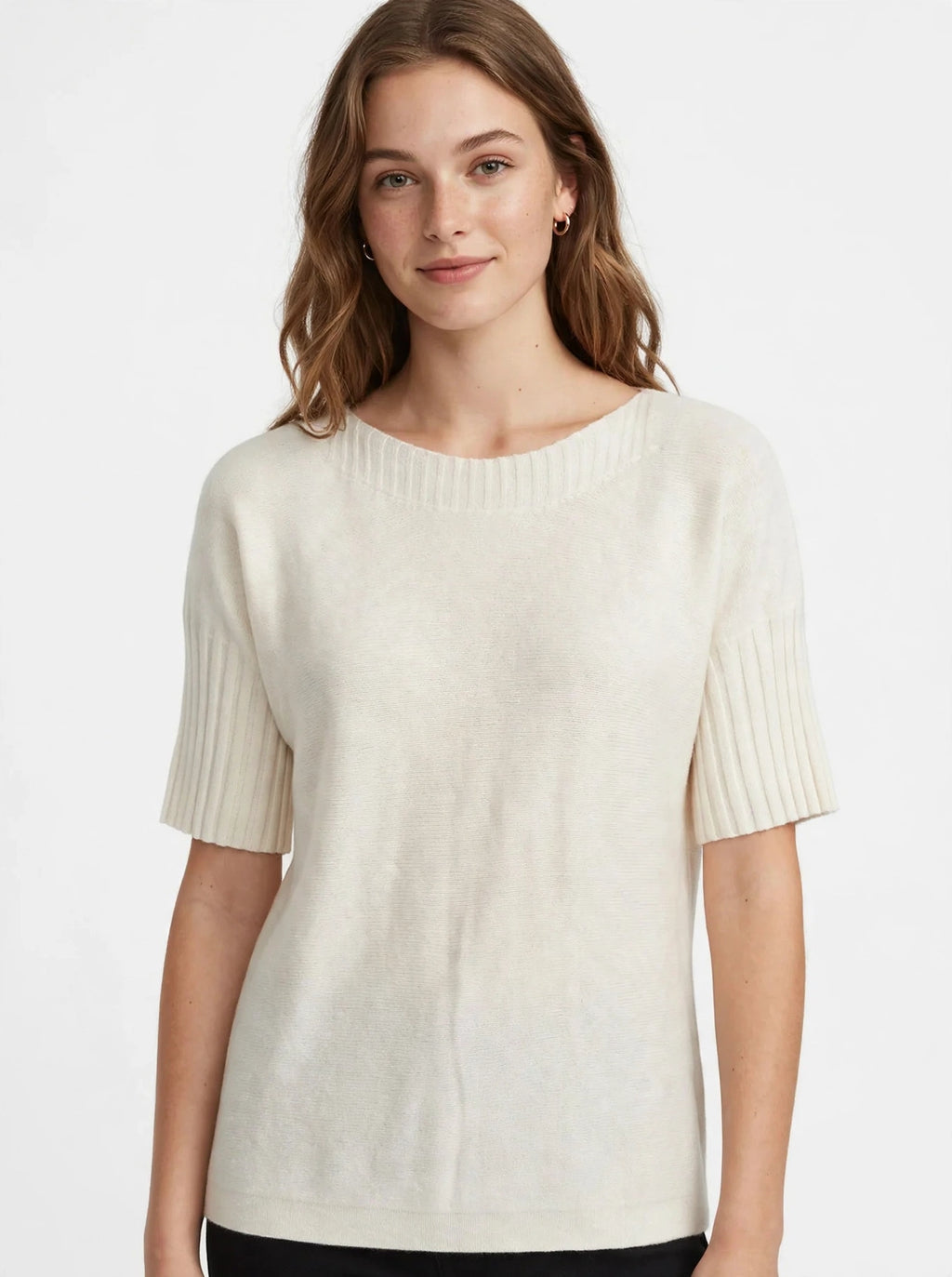 Melanie soft knit ribbed sleeve jumper
