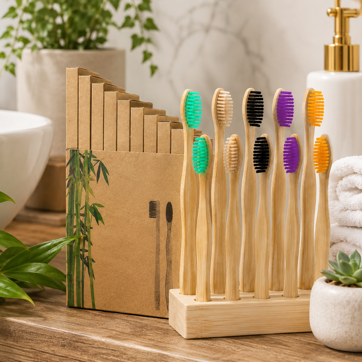 Bamboo Toothbrushes (10 Piece)