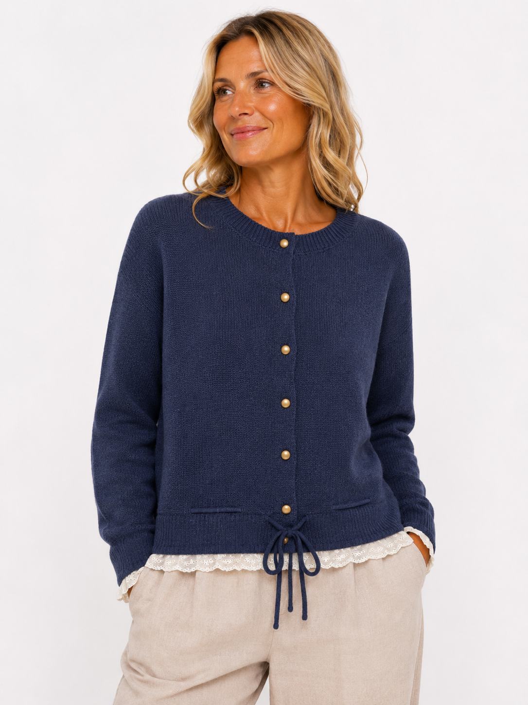 Lace Trimmed Cardigan