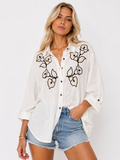 Embroidered Floral Vine Shirt