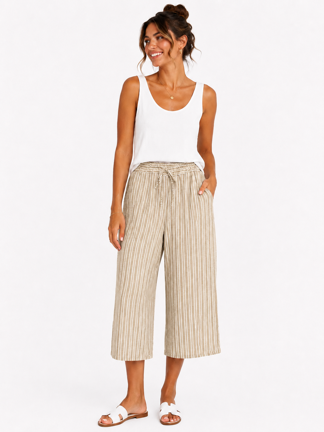 Stripey 3/4 Trousers