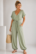 Tie Waist Jumpsuit - Khaki