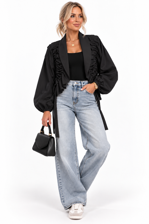 Balloon Sleeve Ruffle Jacket